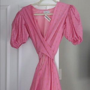 🆕 Pink and Gold Polka Dot Dress